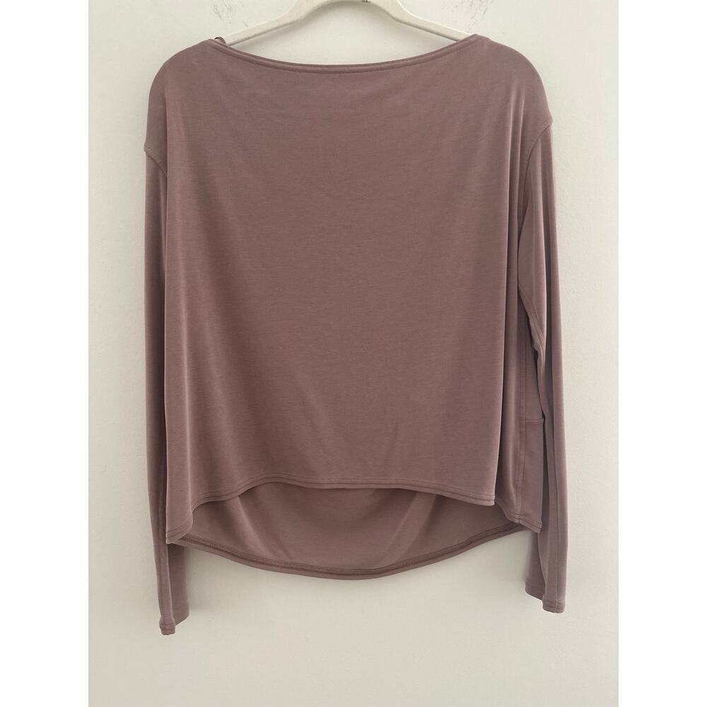 Lululemon 2-Piece Lounge Set Crop Long Sleeve Top & Wide Leg Pant Women's Mauve